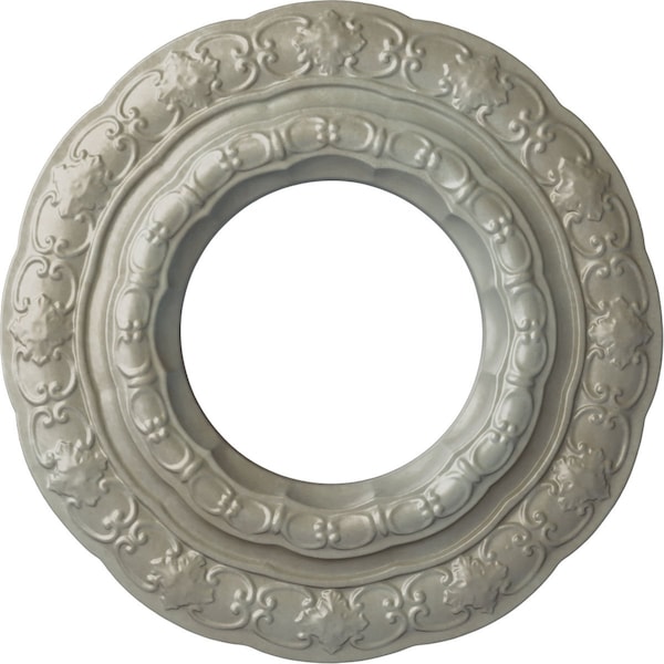 Ekena Millwork Lisbon Ceiling Medallion (Fits Canopies up to 7"), Hand-Painted Flash Gold, 15 3/8"OD x 7"ID x 1"P CM15LIFLS - main